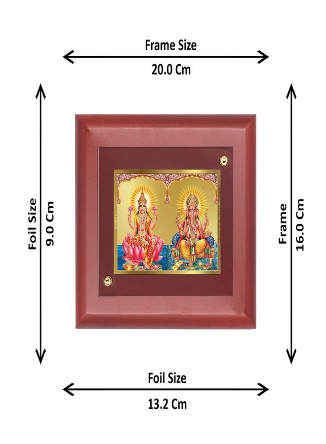 DIVINITI 24K Gold Plated Foil Lakshmi&Ganesha Rectangular Wall Photo Frame,Table Decor|Mdf 2 Wooden Wall Photo Frame And|Religious Photo Frame Idol For Pooja,Gifts Items(20.0Cmx16.0Cm) - Image 3